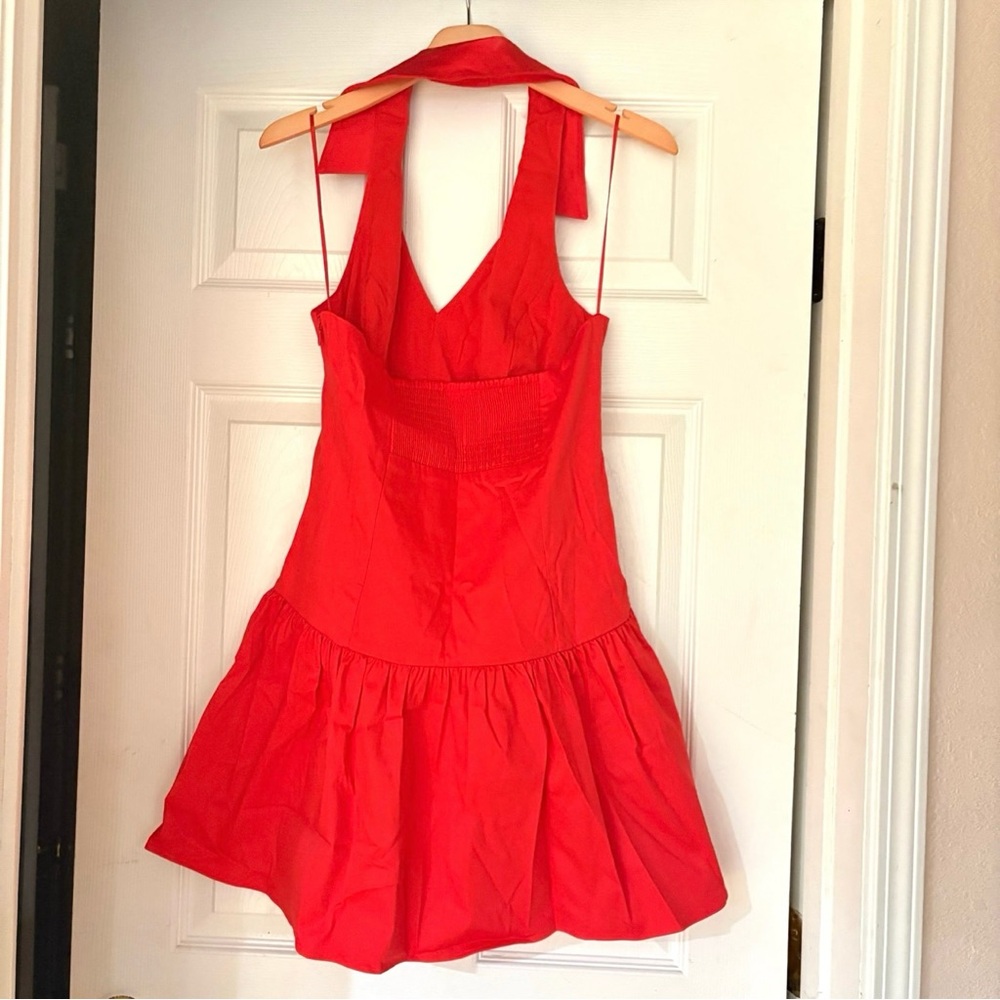 ANTHROPOLOGIE Maeve Halter Drop-Waist Mini Dress NWT Size Medium - Picture 4 of 10